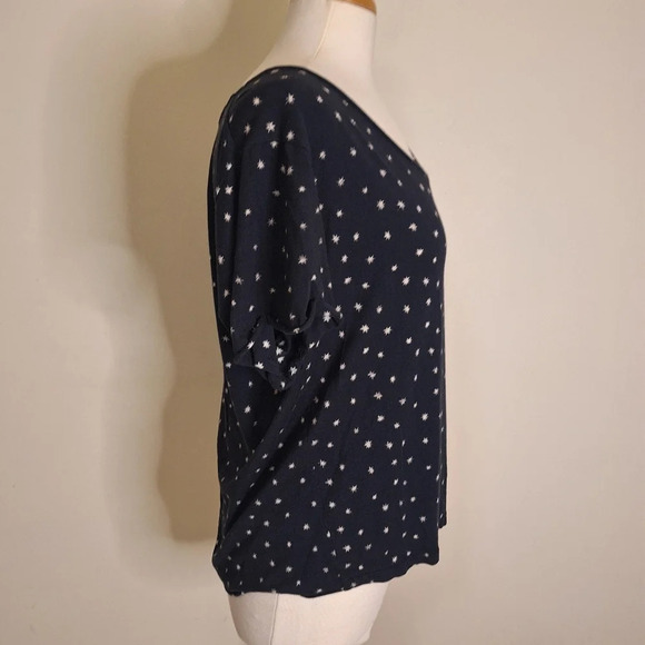 Scotch and Soda Team Cobra black/ivory  starburst rolled sleeve top size XL - Picture 4 of 7